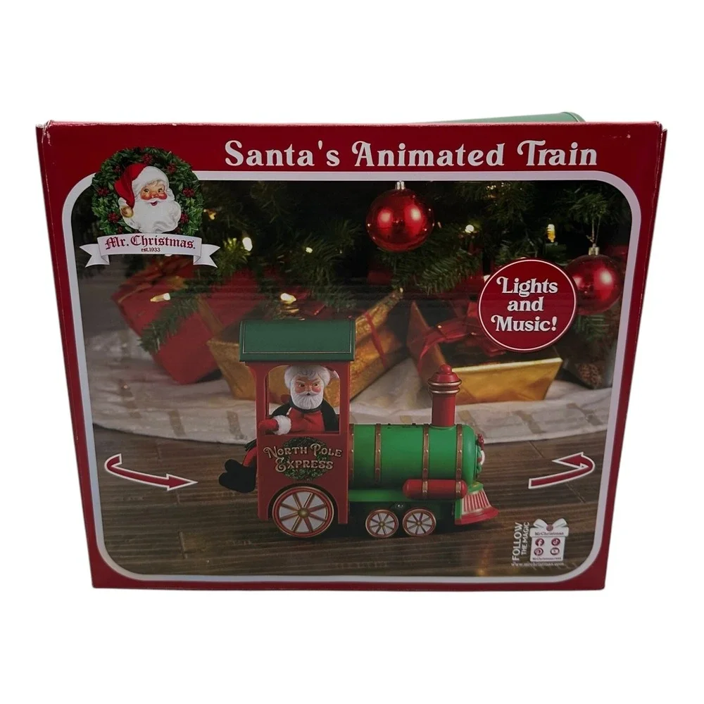 Mr Christmas Santas Animated Train Decoration‎ LED Circles Tree Plays 24 Songs
